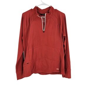 Oros Solarcore Jacket Orange 1/4 Zip Insulated Pullover Athletic Running Size L